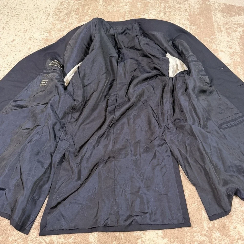 Brioni Traiano Super 150's Blazer Mens 46R Navy Blue 3 Button Jacket Old Money